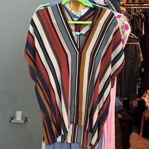 Karlie Multicolor Striped V-Neck Blouse